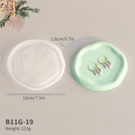assiettes bijoux silicone géométriques modernes vert pastel blanc rose bleu pastel minimalistes