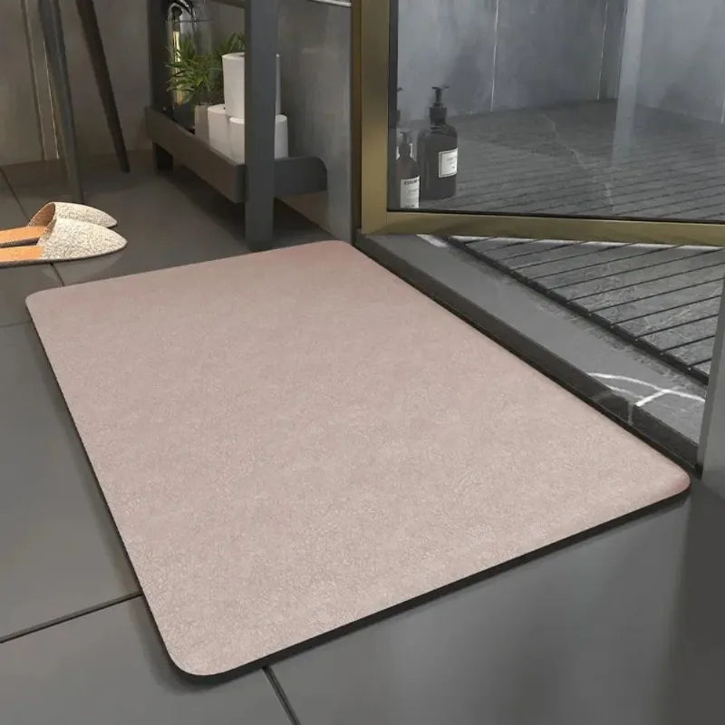 tapis bain moderne beige gris bleu antidérapant résistant décoloration 30x50cm 40x60cm 50x80cm