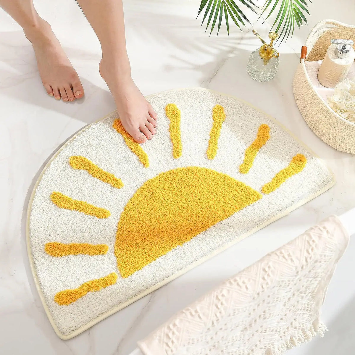 tapis bain moderne antidérapant imprimé rayures colorées salon salle bain porte machine lavable