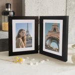 Cadre photo pliable bois moderne motif floral taille 12x9cm 17.1x9.5cm 24.3x9.5cm