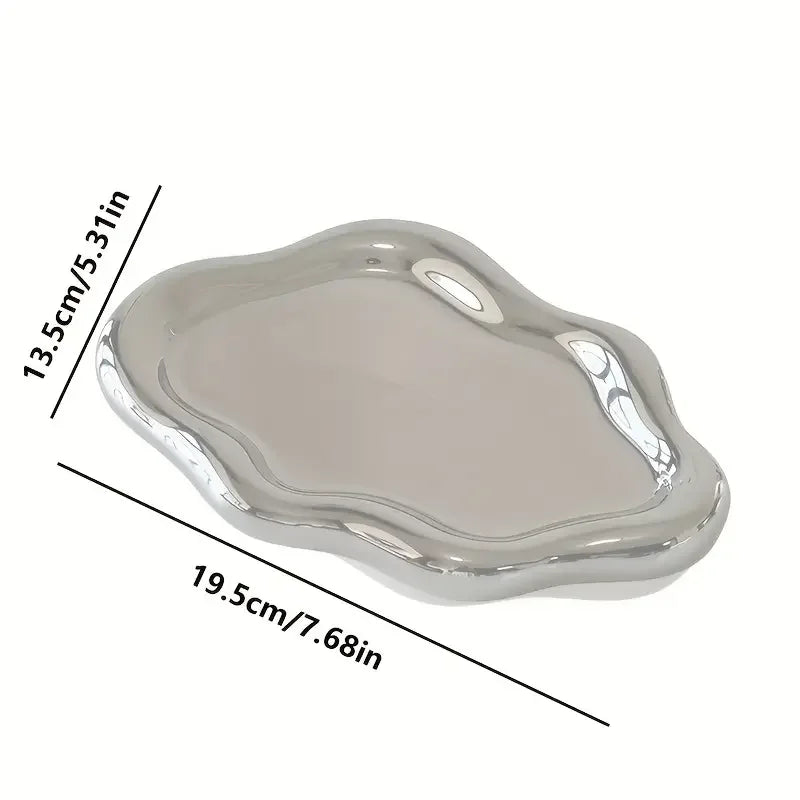 support bijoux blanc moderne plateaux rangement minimaliste pvc opaques lisses rond