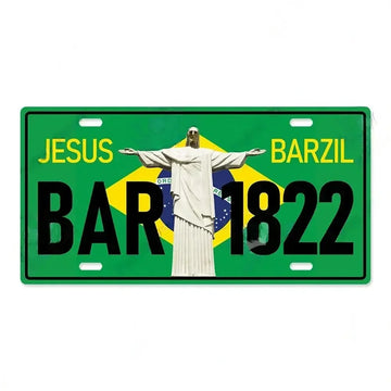 plaque decoration murale voiture vintage paysages urbains aluminium retro objet deco maison salon