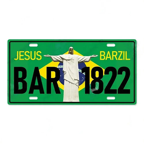 plaque decoration murale voiture vintage paysages urbains aluminium retro objet deco maison salon