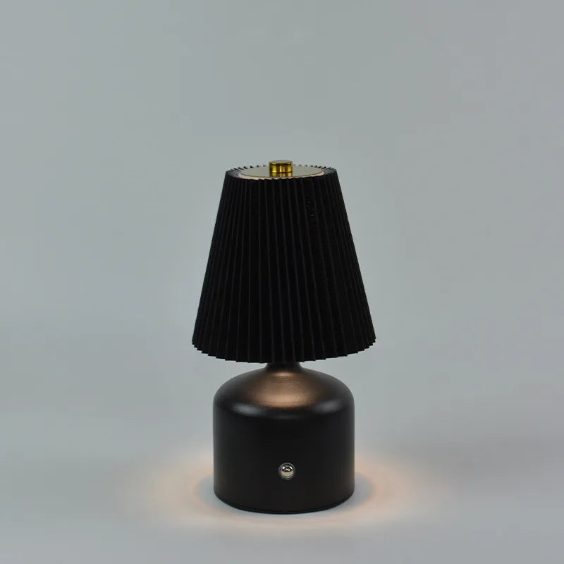 lampe table led blanc marron rose plissée moderne interrupteur tactile charge type