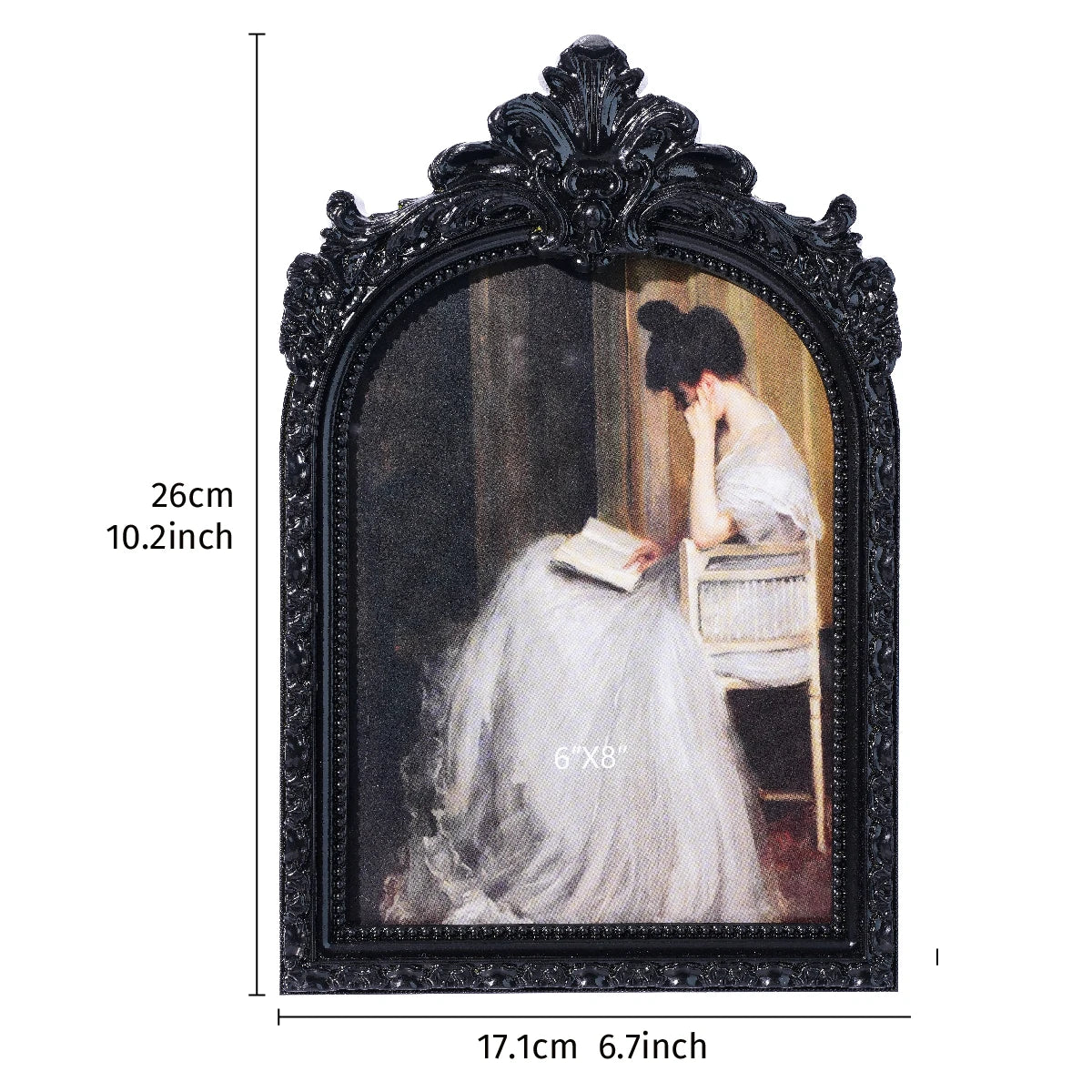 cadre photo vintage noir blanc orné résine baroque décoration photo moderne