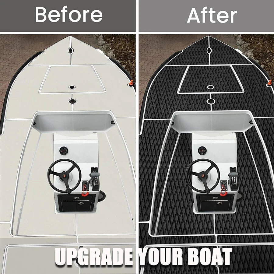 tapis antidérapant noir rhombus moderne adhésif surf bateau yacht 240cm 60cm océan traction mousseeva