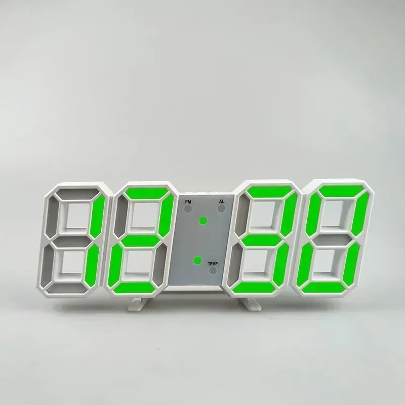 horloge digitale led moderne horaire date minimaliste cubique chiffres imposants