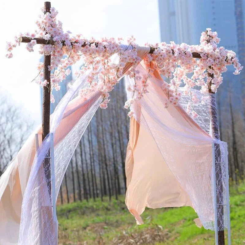 guirlande fleurs artificielles cerises rose clair décor mariage romantiqueintérieur festive