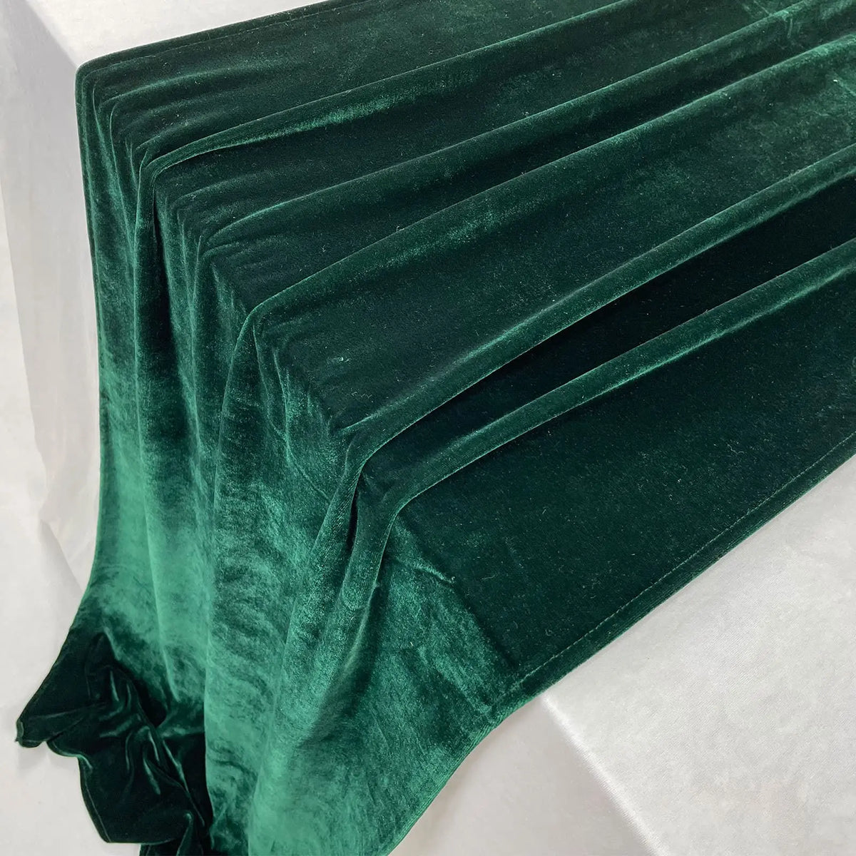 chemin table velours vert foncé classique maison solide imprimé polyester dimensions grandes tables événementiel
