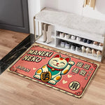 tapis d'entrée moderne anti dérapant maneki neko chats motifs bienvenue salon chambre