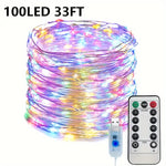 guirlande lumineuse led blanc multicolore fil cuivre controle remote modes decoration intérieure extérieure festive