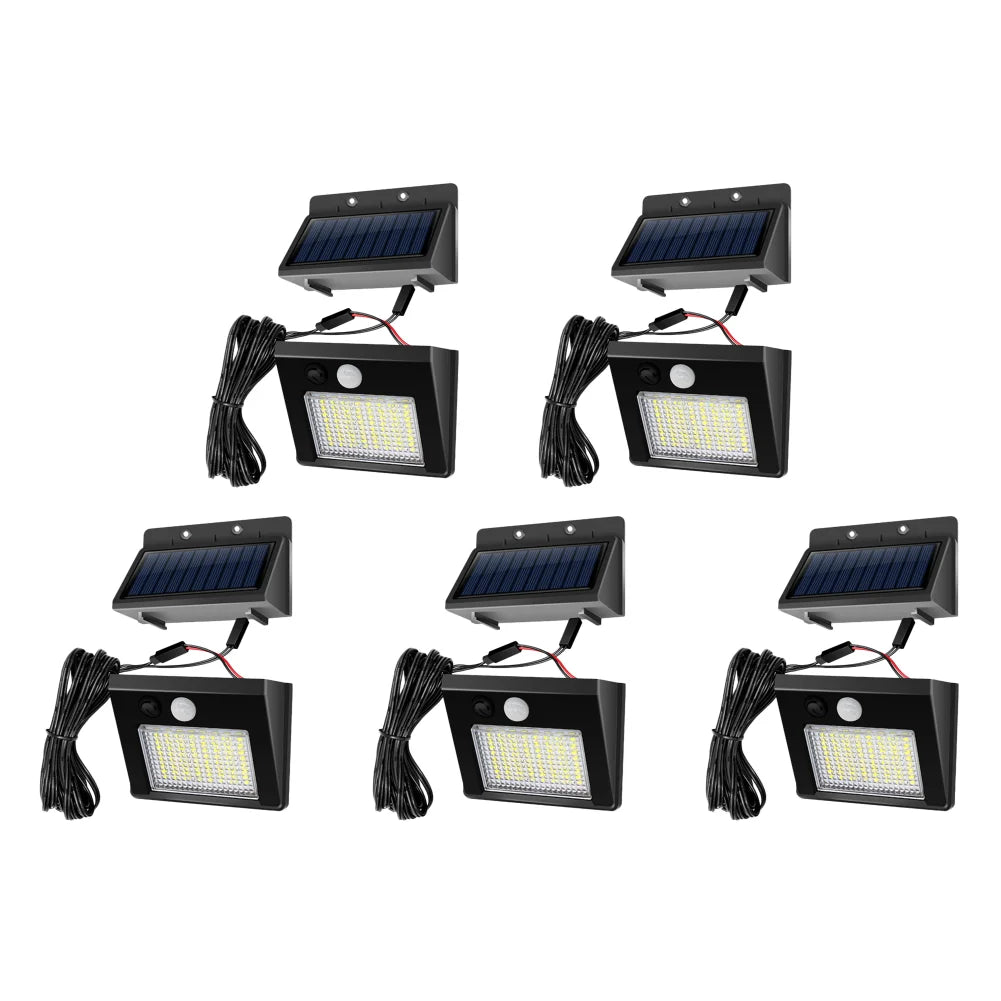 lumière solaire extérieure led moderne noire ip65 autoinstallation 32led 48led jardin