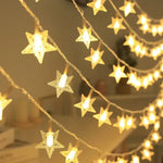 guirlande lumineuse étoiles dorées blanc multicolore noël extérieur mariage chambre