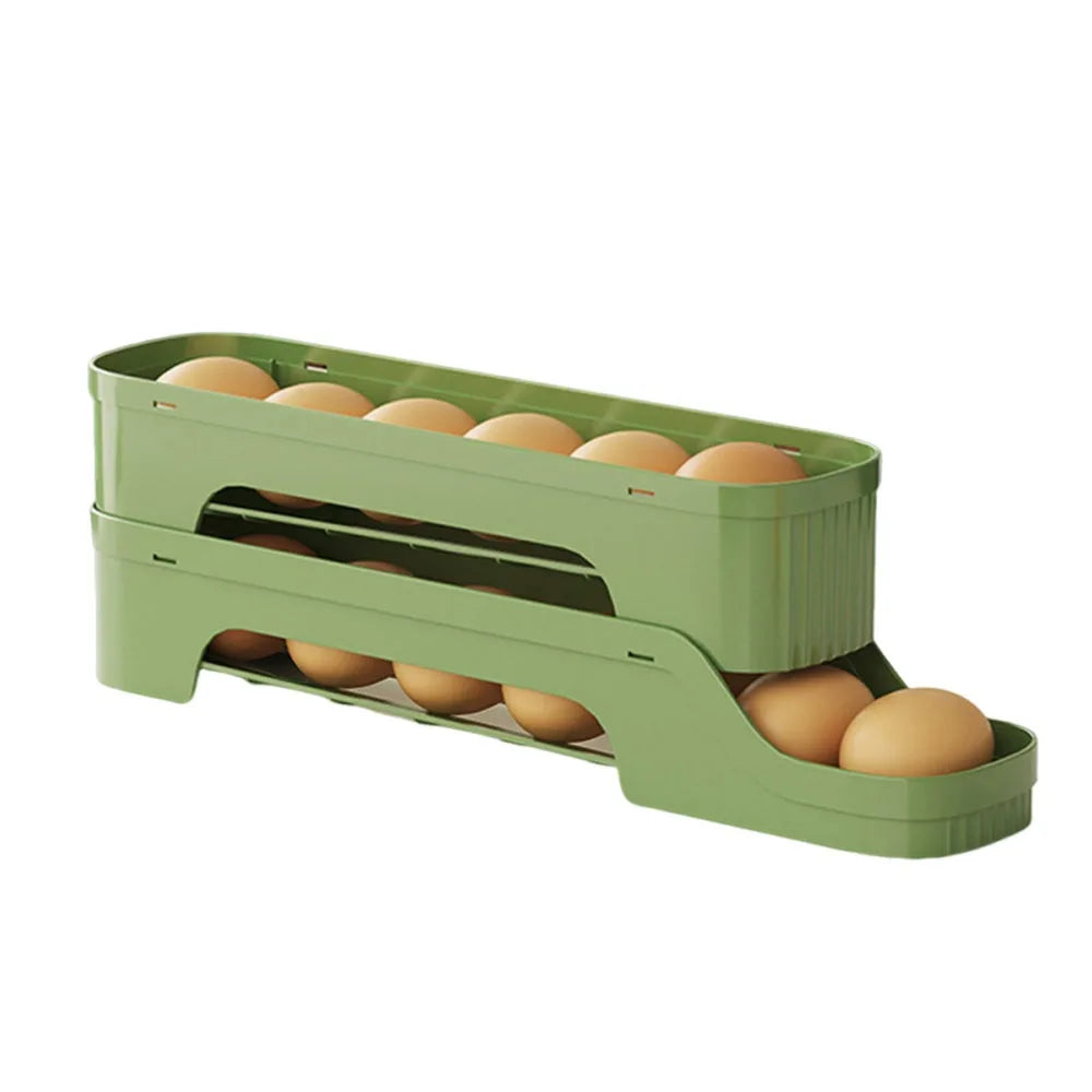 rangement d'oeufs porte réfrigérator vert jaune beige moderne pratique coulissant réutilisable transparent opacité