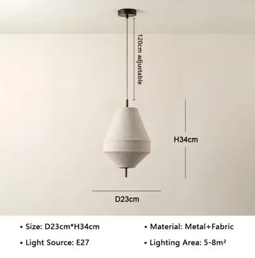 suspension lumineuse moderne tissu beige noir minimaliste cuisine salon salon appartement