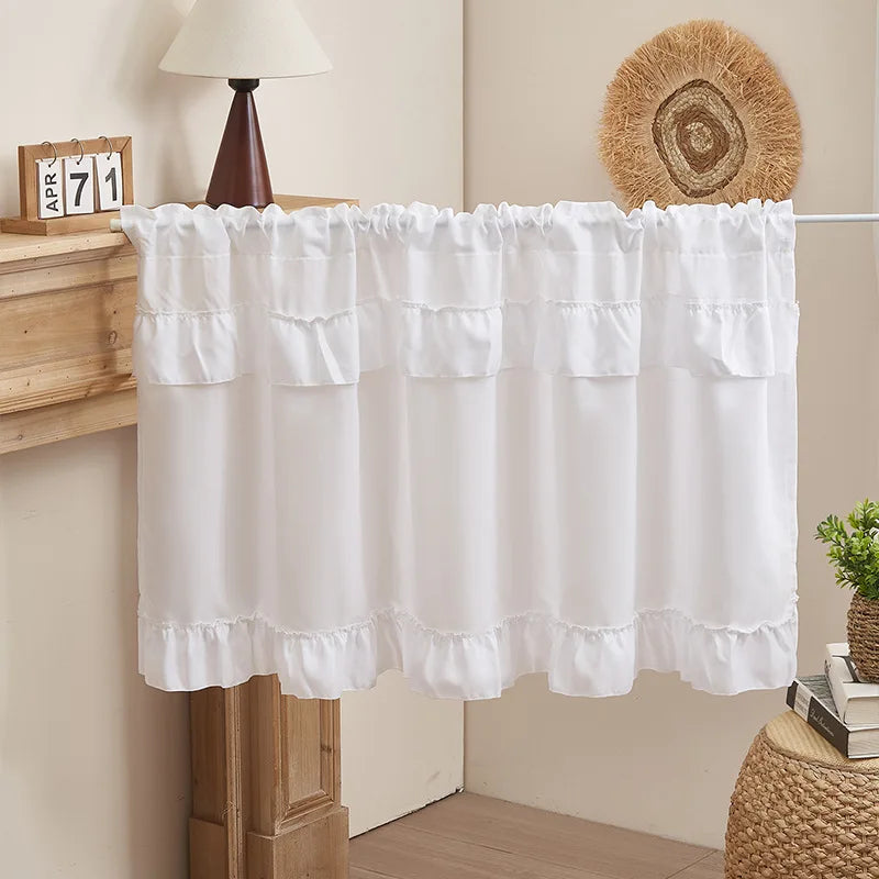 rideau blanc classique polyester ruche finement rayé opacité contemporain décoration intérieure cuisine fenêtre