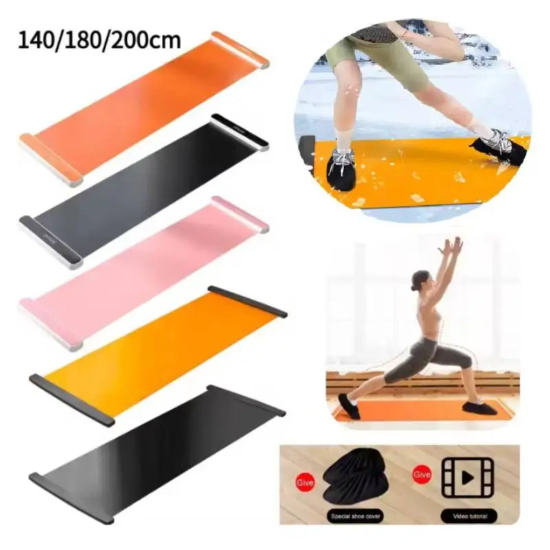 tapis glissière yoga fitness sport pilates entraînement patinage hockey roller orange noir moderne 140cm
