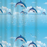 rideau douche dauphins sautant bleu clair nuages moderne rapide séchage ourlet standard peva appartment