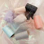 ruban tulle pailleté violet bleu rose gris noir décoratif translucide 6cm 5yards