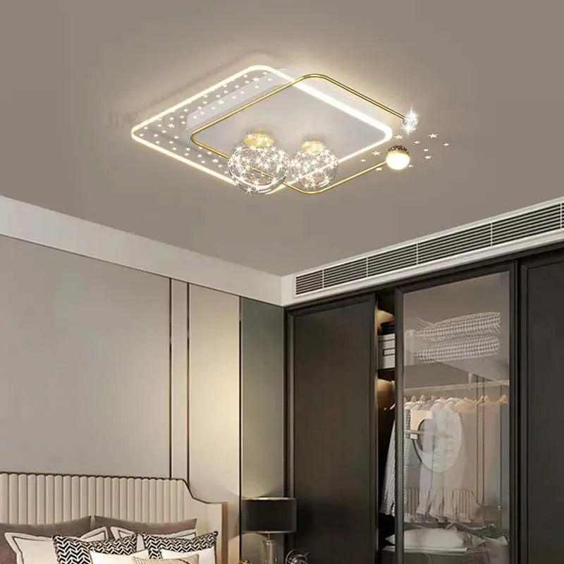 plafonnier moderne blanc doré acrylique motifs lumineux facile certifications sécurité