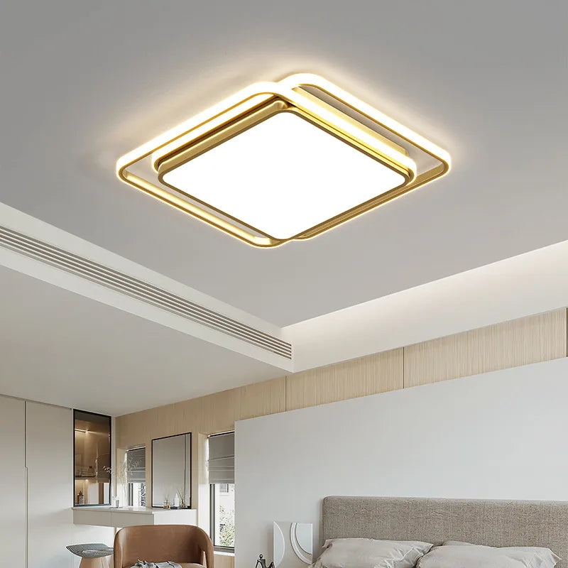 plafonniers led modernes carrés ronds blancs noirs dorés minimalistes cuisine salon chambre