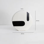 vase céramique rayures noires blanches moderne décoration intérieure arrangement fleurs artificielles minimaliste