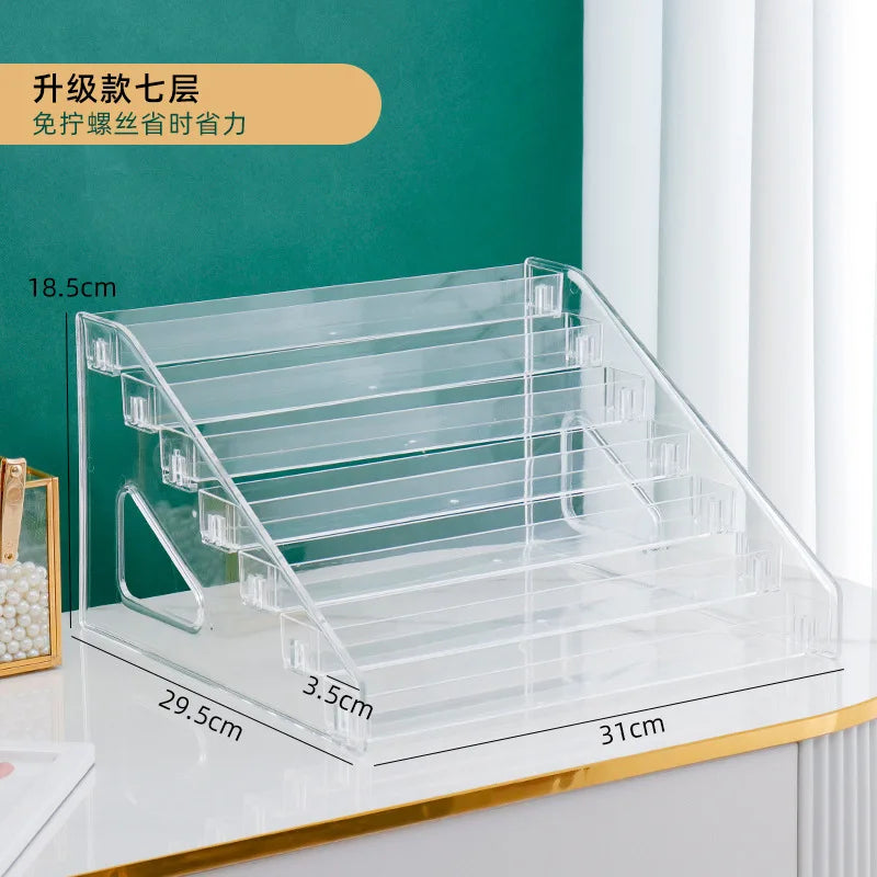 porte cd transparent moderne plastique clips rangement maison trois couche fixe