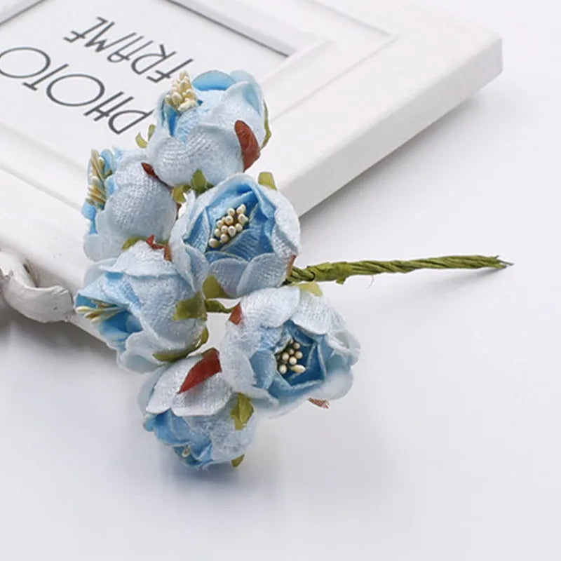 bouquet fleurs artificielles roses velours mariage scrapbooking décoration vintage romantique rouge blanc violet