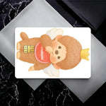 autocollants cartes visite illustration animée monchhichi coeurs géométriques réutilisables étanches single piece package