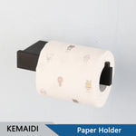 accessoires salle bain noir moderne ensemble porte serviettes papier toilette brosse dents móc cosmétiques