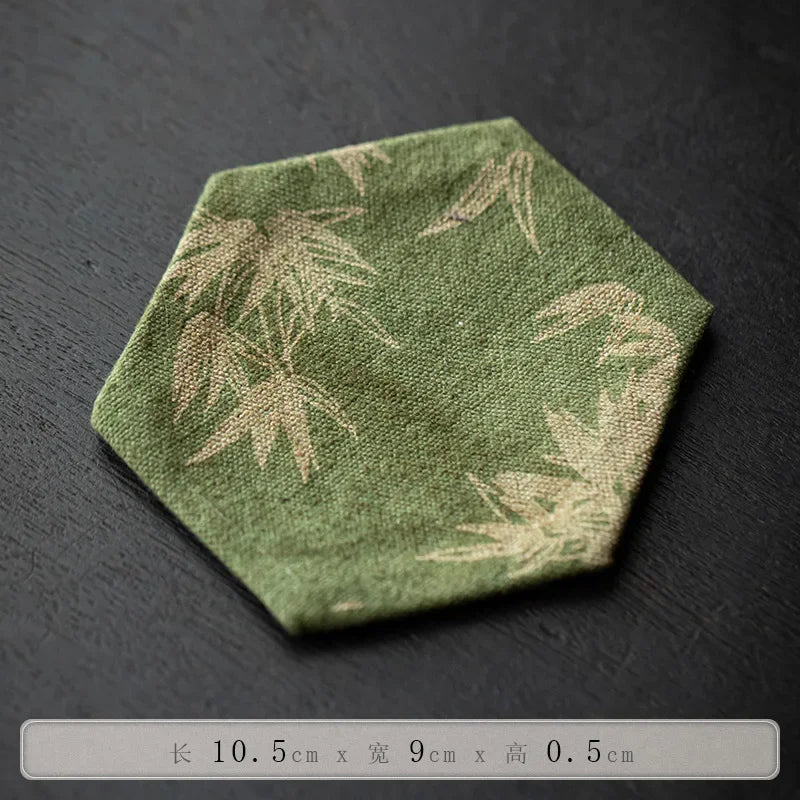 serviettes table chinoises texturé feuilles bambou dorées vert marron bleu respectueuses environnement 9.2x9.2cm