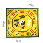 tapis traditionnel yin yang dragons fleurs geometrique jaune vert noir rouge maison prière exorcisme