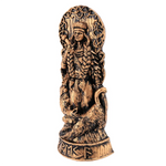 statue freyja femme loups oiseaux runes mur nordique décoration bronze noirscrição