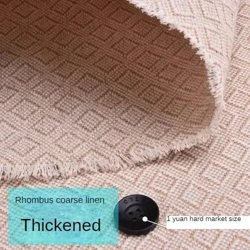 tissu jute toile grossière beige clair foncé rustique résistant bricolage couture nappe bordures
