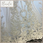 rideau tulle blanc transparent broderie florale classique salon chambre fenêtre maison