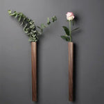 vases muraux bois naturel minimaliste modernes japonais fleurs plantes fixation murale