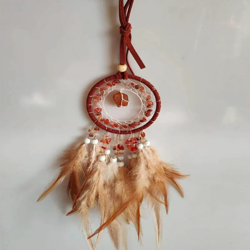 attrape rêves ethnique plumes filetage boho chic crochets ornement suspendu