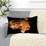 housse coussin rectangulaire imprimé personnage souriant noir moderne double face polyester