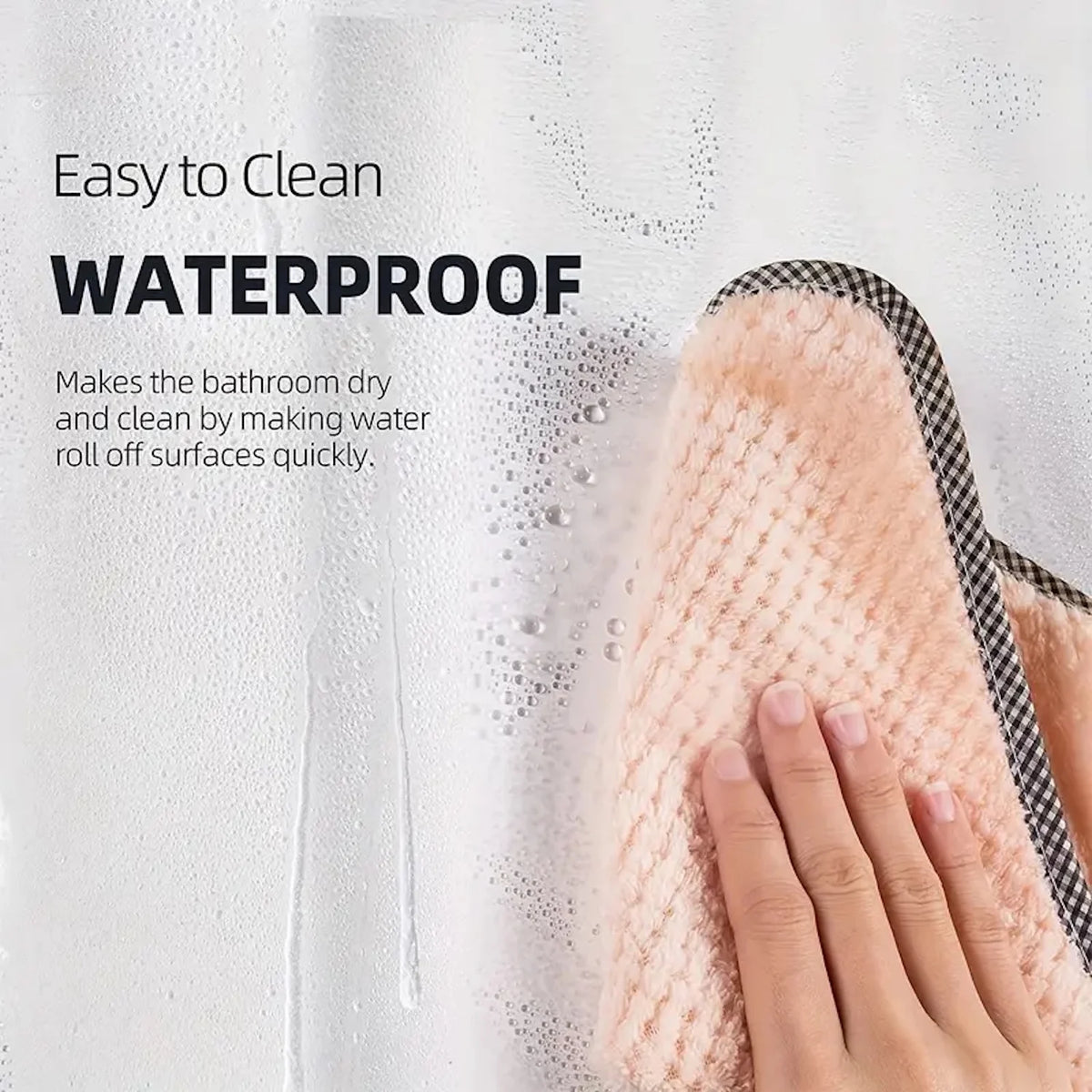 rideau douche transparent moderne rayures verticales aimants opacité 120x180cm