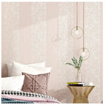 papier peint vinyle classique motifs floraux rayures adhésif résistant humidité anti moisissures soundproof beige