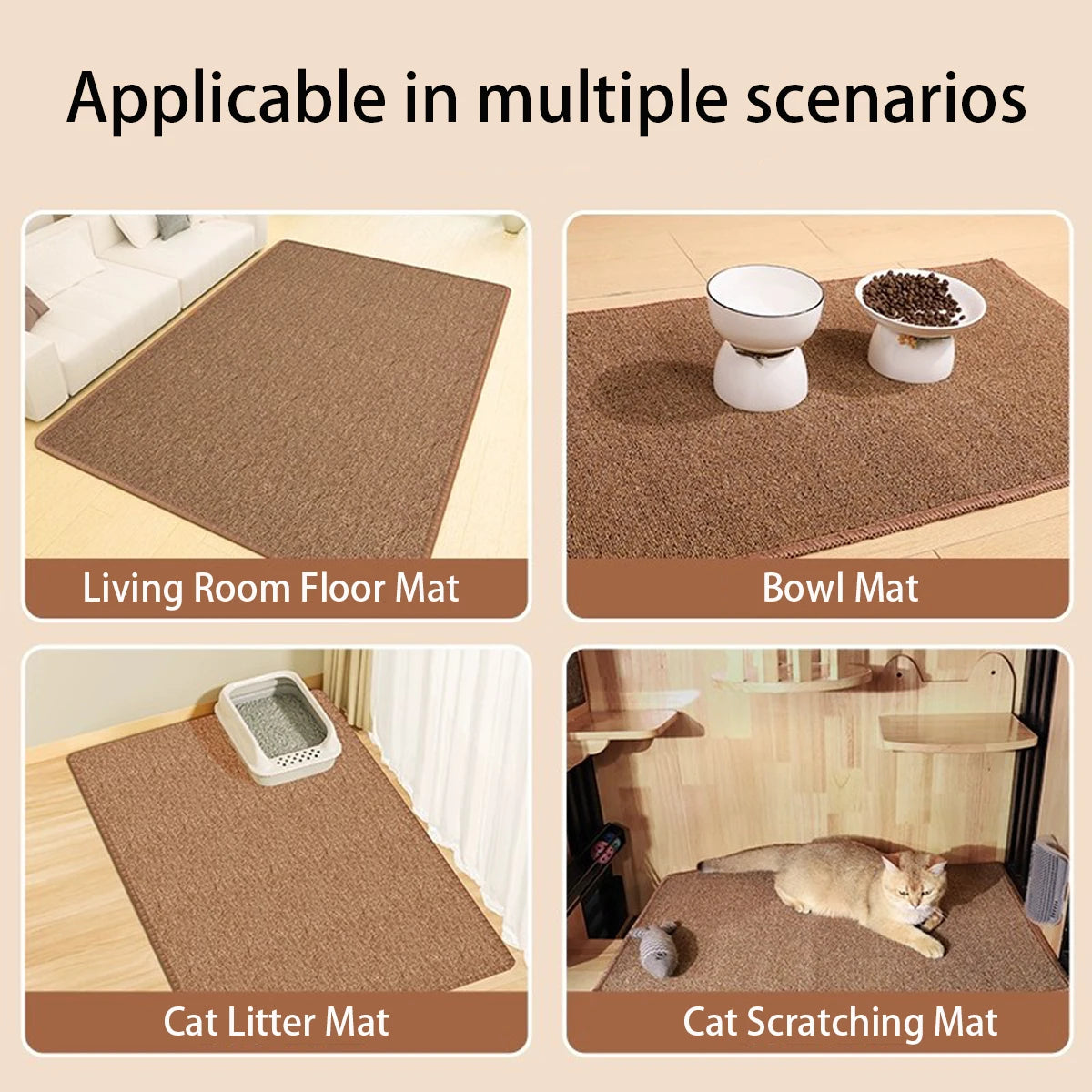 tapis antidérapant protection chat marron clair doux moderne adhésif 40 60cm 50 80cm 100