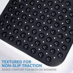 tapis douche antidérapant noir blanc texturé trous vidange machine wash moderne minimaliste