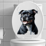 sticker adhésif mur illustration chien moderne noir blanc gris vert bleu pvc amovible réutilisable