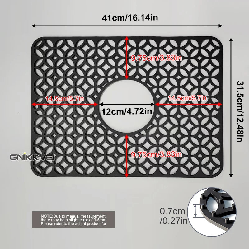 tapis cuisine silicone perforé moderne noir 200°C résistant 46.2cm 31.7cm