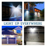 lumière solaire led capteur mouvement ip65 protection moderne noire quadrilléeextérieur autonomepas cher camping jardin