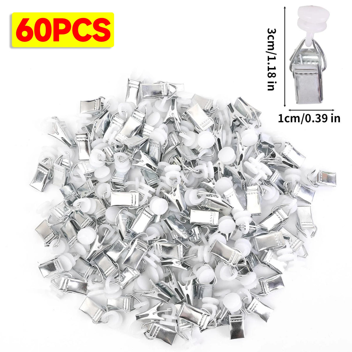 pinces rideau argentées modernes fenêtres boîte rangement inclusion rideaux fixations pack 20pcs
