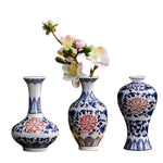 vases antiques porcelaine bleu blanc floral classique décoration intérieure vintage traditionnelpeonies handpainted officeornament