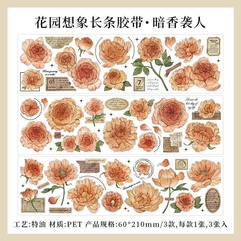 autocollants fleurs papillons texte vintage romantique bleu rose marron blanc pièces