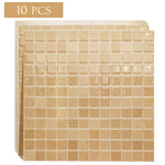carreaux muraux auto adhésifs mosaïque carrée moderne marron foncé vert résistants eau pack 10