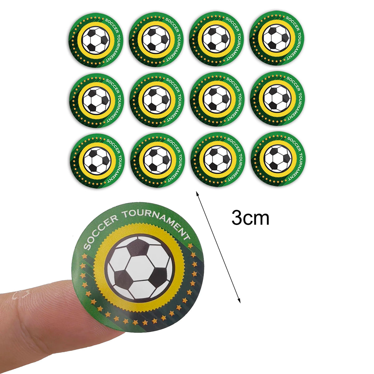 stickers adhésifs football noirs blancs verts 3cm moderne sportifs chambre enfants anniversaire fête